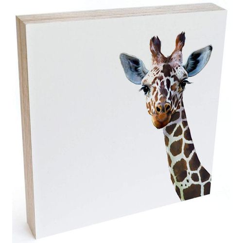 Wall-Art Holzbild »Tischdeko Giraffe Holzbild«, Tiere, (1 St.), bedrucktes Holzbild