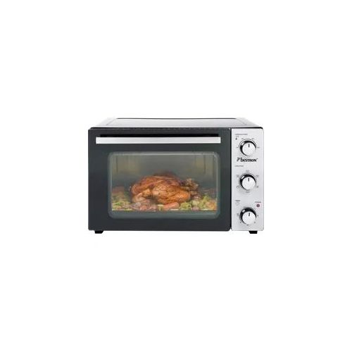 BESTRON Minibackofen "2-in-1 Gerät" Minibacköfen mit Drehspieß, 1500 W, Edelstahl, Schwarz schwarz