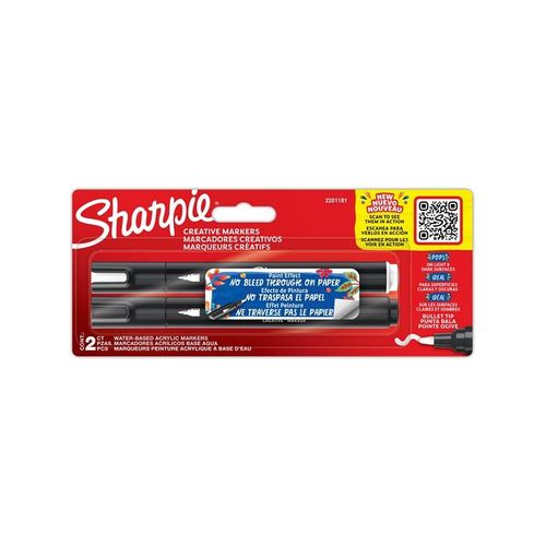 Sharpie Creative Marker Bullet Tip | Schwarz & Weiß | 2 Stück