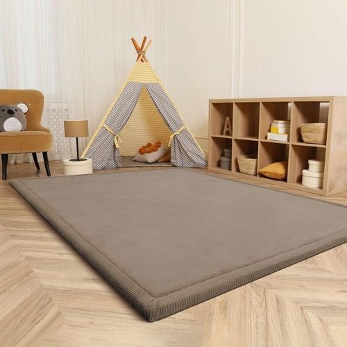 Kinderteppich Kinderzimmer Teppich Baby Spielteppich Flauschig Rutschfest Deko Beige, 200x280 cm - Paco Home