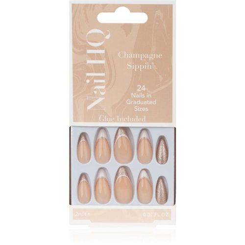 Nail HQ Almond Faux ongles Champagne Sippin' 24 pcs