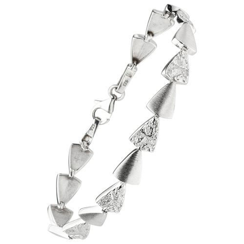 Armband JOBO Armbänder Gr. Silber 925 (Sterlingsilber), silberfarben (silber 925) Damen 925 Silber gehämmert