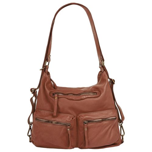 Shopper SAMANTHA LOOK Gr. B/H/T: 34cm x 33cm x 13cm onesize, braun (cognac) Damen Taschen echt Leder, Made in Italy