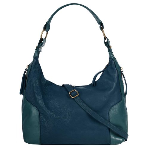 Shopper SAMANTHA LOOK, Damen, Gr. B/H/T: 41cm x 30cm x 11cm onesize, blau, Leder, Taschen, echt Leder, Made in Italy