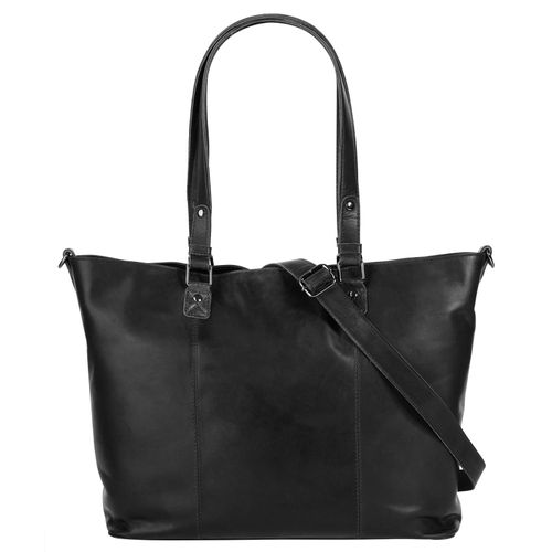 Shopper CLUTY Gr. B/H/T: 42cm x 29cm x 12cm onesize, schwarz Damen Taschen echt Leder