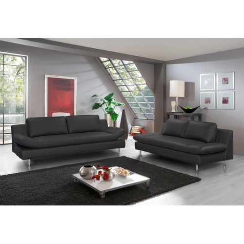 2-Sitzer PLACES OF STYLE "Redding" Sofas Gr. B/H/T: 191cm x 80cm x 90cm, NaturLEDER Madras, schwarz In Naturleder