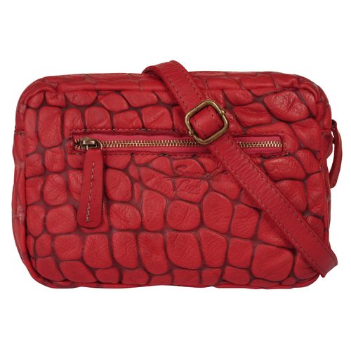 Umhängetasche SAMANTHA LOOK, Damen, Gr. B/H/T: 25cm x 18cm x 6cm onesize, rot, Leder, Taschen, echt Leder, Made in Italy