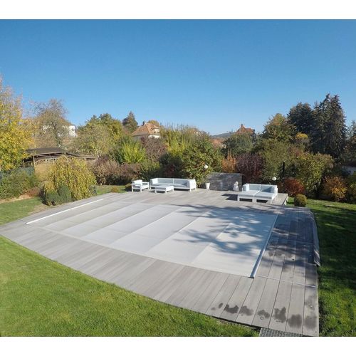 Pool-Abdeckplane KWAD "FLEX" Planen Gr. B/L: 450cm x 850cm, blau Rollabdeckung 8,0x4,0 m (Planenmaß 8,5x4,5 m)