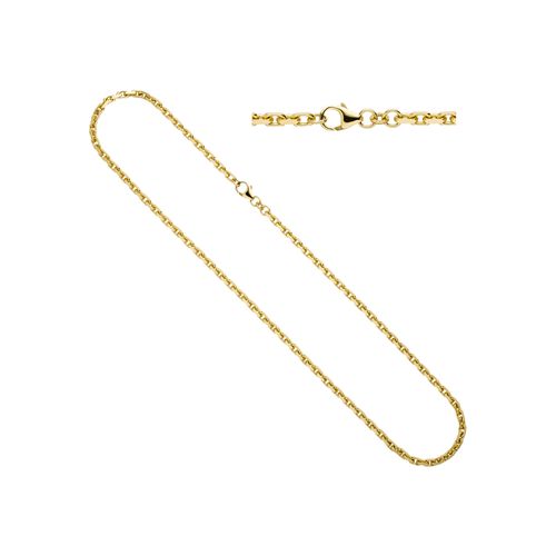 Goldkette JOBO, gold (gelbgold 333), Halsketten, Damen, Gelbgold 333, L: 50cm, Ankerkette 333 Gold diamantiert 50 cm 3 mm