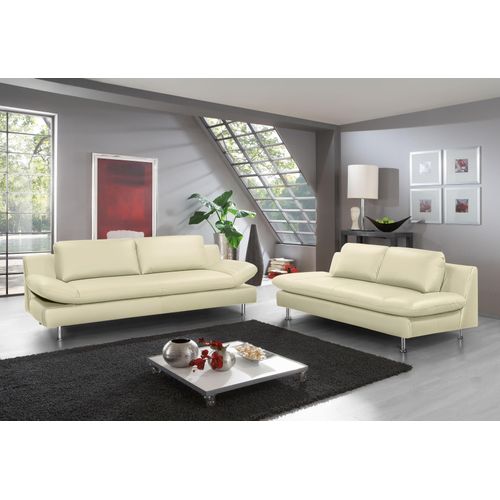 2-Sitzer PLACES OF STYLE "Redding" Sofas Gr. B/H/T: 191cm x 80cm x 90cm, NaturLEDER Madras, beige (creme) In Naturleder