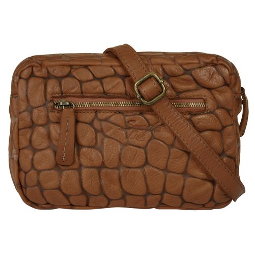 Umhängetasche SAMANTHA LOOK, Damen, Gr. B/H/T: 25cm x 18cm x 6cm onesize, braun (cognac), Leder, Taschen, echt Leder, Made in Italy