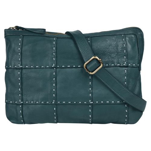 Umhängetasche SAMANTHA LOOK, Damen, Gr. B/H/T: 30cm x 23cm x 3cm onesize, blau, Leder, unifarben, leicht glänzend, Taschen, echt Leder, Made in Italy