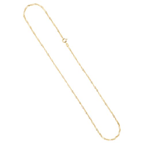 Goldkette JOBO, gelb (gelbgold 585), Halsketten, Damen, Gelbgold 585, L: 50cm, Singapurkette 585 Gold 50 cm 1,8 mm