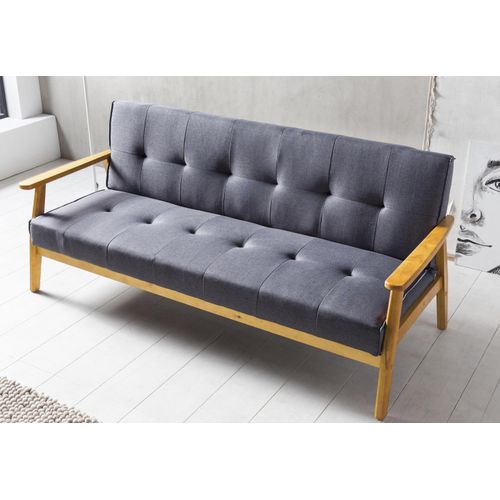 Schlafsofa SALESFEVER, grau (dunkelgrau), B:190cm H:81cm T:85cm, Webstoff (100% Polyester), Massivholz, Sofas, mit 60 und 90 Kippfunktion