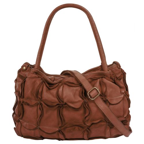 Shopper SAMANTHA LOOK Gr. B/H/T: 37cm x 25cm x 14cm onesize, braun (cognac) Damen Taschen echt Leder, Made in Italy