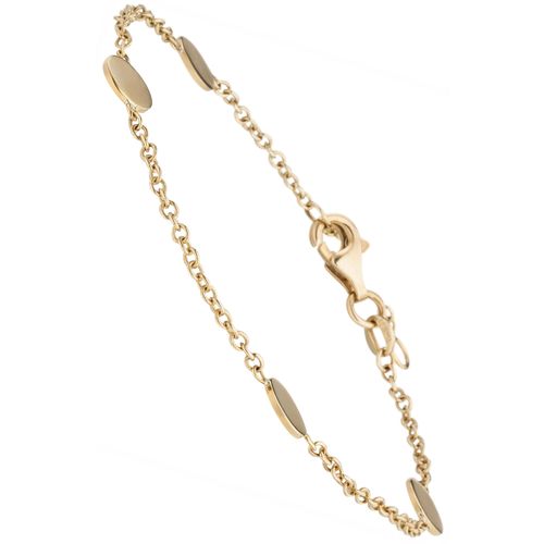 Armband JOBO, gelb (gelbgold 375), Armbänder, Damen, Gelbgold 375, 375 Gold mit Plättchen 19 cm