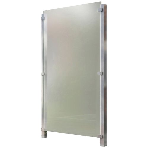 Zaun STAKET PRO, silber (silberfarben), Pfosten: 2 St., Edelstahl, Glas, Zaunelemente, Glaszaun, Gesamtlänge: 1,115 m, 2 Pfosten