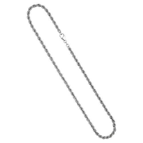 Silberkette JOBO, silber (silber 925), Halsketten, Damen, Silber 925 (Sterlingsilber), L: 45cm, Kordelkette 925 Silber massiv 45 cm 4,3 mm