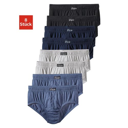 Slip LE JOGGER, Herren, Gr. 4, blau (schwarz, marine, grau, meliert, blau, meliert), Jersey, Obermaterial: 100% Baumwolle, unifarben, Unterhosen, aus angenehm weicher Baumwoll-Qualität