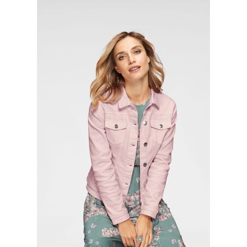 Jeansjacke ANISTON CASUAL Gr. 36, rosa (rosé) Damen Jacken in zartem Pastell