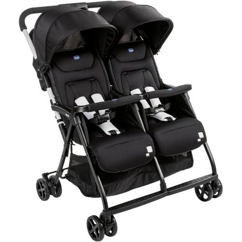 Zwillingsbuggy CHICCO "OHlalà Twin, Black Night" schwarz (black night) Baby Kinderwagen Zwillingskinderwagen