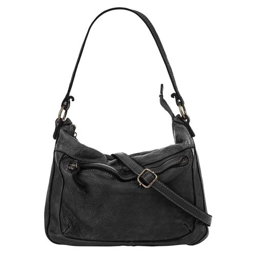 Shopper CLUTY, Damen, Gr. B/H/T: 28cm x 21cm x 5cm onesize, schwarz, Leder, unifarben, leicht glänzend, Taschen, echt Leder, Made in Italy