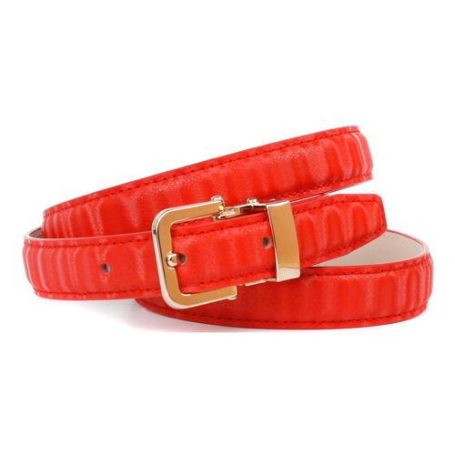 Ledergürtel ANTHONI CROWN, Damen, Gr. 100, rot, Leder, gemustert, Gürtel, Gürtel aus innovativem Leder mit kleiner eckiger Schließe