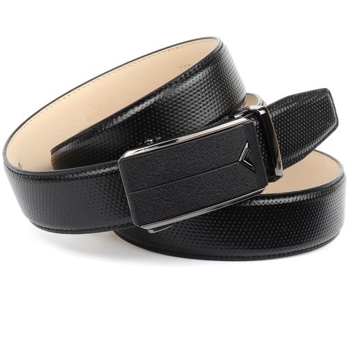 Ledergürtel ANTHONI CROWN, Damen, Gr. 100, schwarz, Leder, leicht glänzend, gemustert, unifarben, elegant,klassisch, Gürtel, Herrenledergürtel leicht bombiert