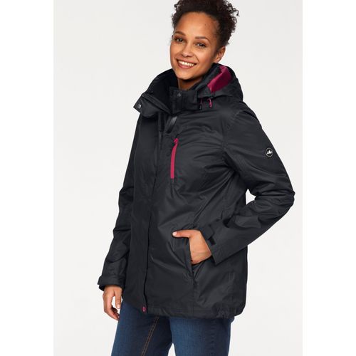 3-in-1-Funktionsjacke POLARINO, Damen, Gr. 42, schwarz, Web, Obermaterial: 100% Polyester. Futter: 100% Polyester. Innenjacke: 100% Polyester, unifarben, sportlich, bequem hüftbedeckend, Langarm mit verstellbarem Klettverschluss, Jacken, Außenjacke: 3.000mm Wassersäule, wind- & wasserdicht, atmungsaktiv