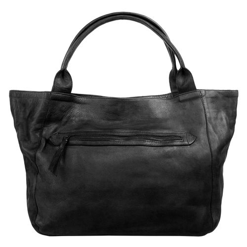 Shopper X-ZONE Gr. B/H/T: 34cm x 29cm x 15cm onesize, schwarz Damen Taschen echt Leder