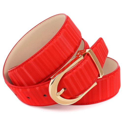 Ledergürtel ANTHONI CROWN, Damen, Gr. 90, rot, Leder, unifarben, festlich,klassisch, Gürtel, mit glänzender ovaler Schließe