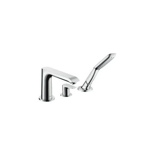 Wannenmischeinheit HANSGROHE "Metris" Armaturen Gr. H/T: 21,4cm x 26,3cm, silberfarben (chrom) 3-Loch Einhebel, chrom