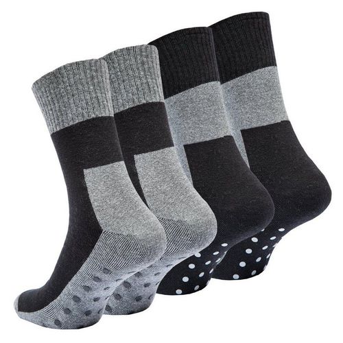 Vincent Creation® ABS-Socken ABS-Socken (4-Paar) mit ABS-Sohle, grau|schwarz