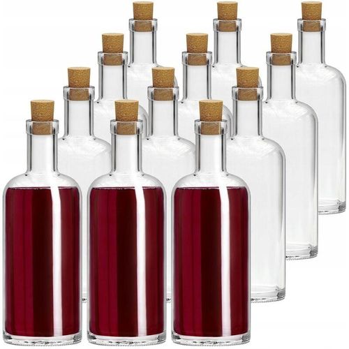 Kadax - Glasflasche mit Korken, 700ml Flasche aus Natrium-Calcium-Glas, leere Schnapsflaschen, Likörfl