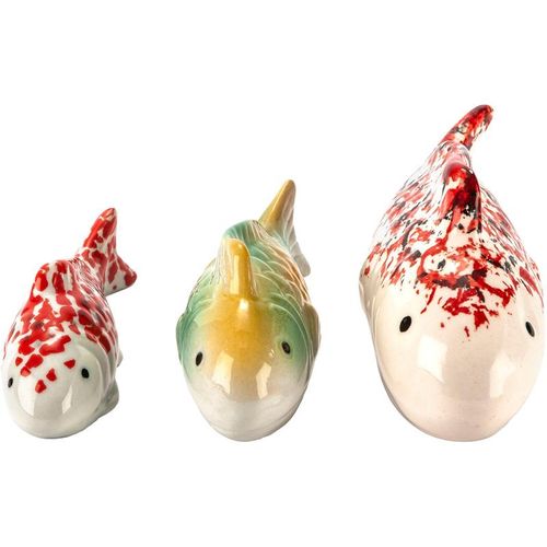 Schwimmkugeln "Fisch" aus Keramik, 3er-Set