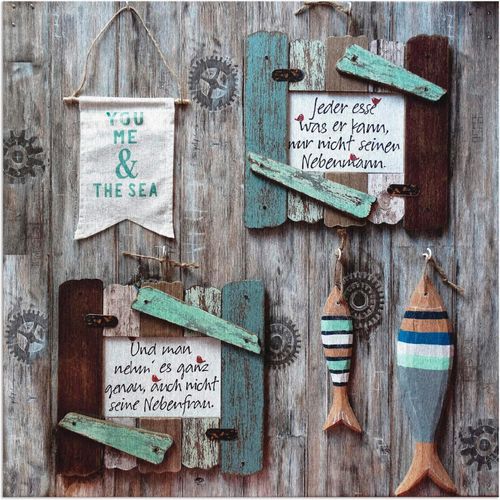 Artland Alu-Dibond-Druck »Du ich und der See«, Fisch & Meeresfrüchte, (1 St.), für Innen- und Aussenbereich geeignet, Outdoorbild