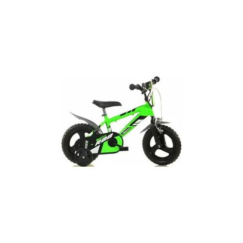 Kinderfahrrad DINO "Jungenfahrrad 12 Zoll" Fahrräder Gr. 21cm, 12 Zoll (30,48cm), grün Kinder mit Stützrädern und Frontschild