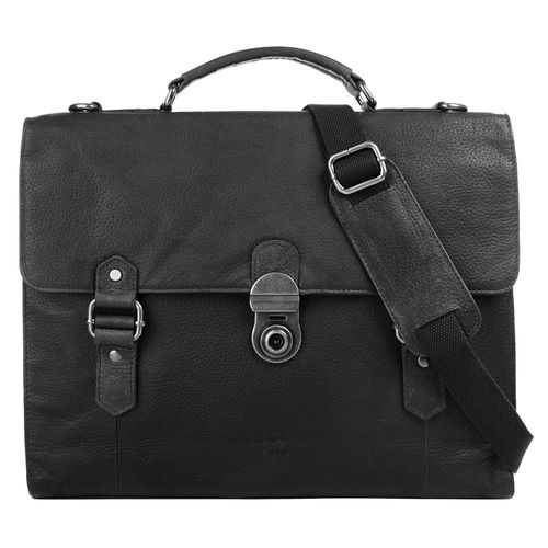 Aktentasche BODENSCHATZ Gr. B/H/T: 36cm x 32cm x 9cm onesize, schwarz Damen Taschen echt Leder