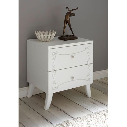 Nachtkommode INOSIGN, weiß, B:51cm H:56cm T:39cm, Sideboards, Höhe 56 cm