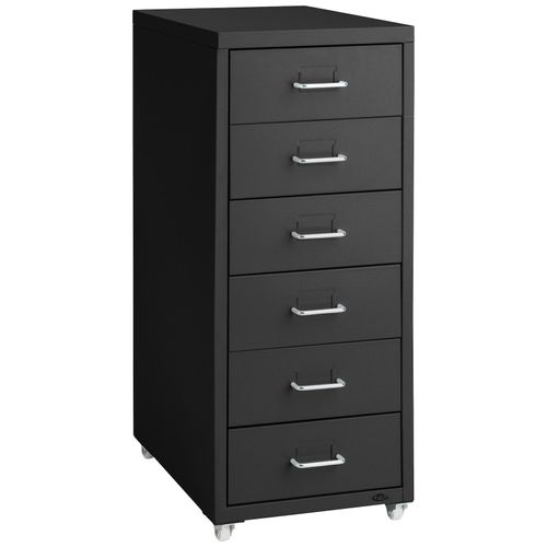 tectake® Rollcontainer, aus Stahl, 4 leichtgängige Rollen, einfache Montage, 41 x 28 x 69 cm
