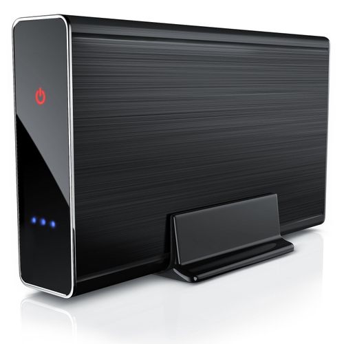 Aplic USB 3.0 Festplattengehäuse 3,5 Zoll extern - gebürstetes Aluminium - für SSD und HDD - SATA - UASP - Super Speed 5 Gbit s - Plug and Play