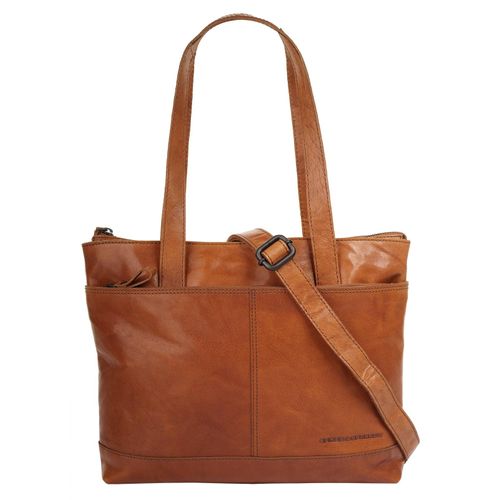 Shopper SPIKES & SPARROW Gr. B/H/T: 31cm x 24cm x 8cm onesize, braun (cognac) Damen Taschen echt Leder