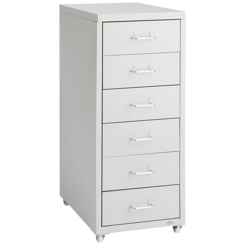 tectake® Rollcontainer, aus Stahl, 4 leichtgängige Rollen, einfache Montage, 41 x 28 x 69 cm
