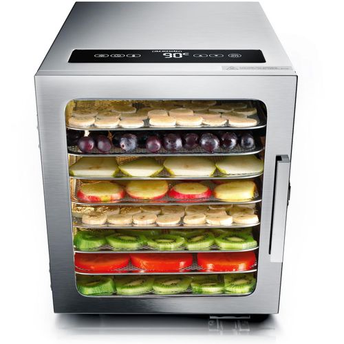 Arendo Edelstahl Dörrautomat mit Temperaturregler - Timer bis zu 24 h - Dehydrator - Dörrgerät