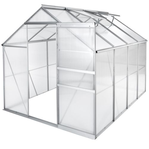 tectake® Gewächshaus, 7,7 m³, UV-beständig und wärmedämmend, 185 x 250 x 195 cm