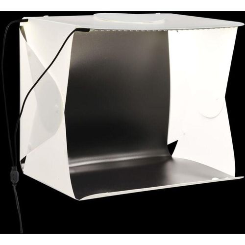 LED-Lichtbox für Fotostudio Klappbar 40×34×37 cm Plastik Weiß