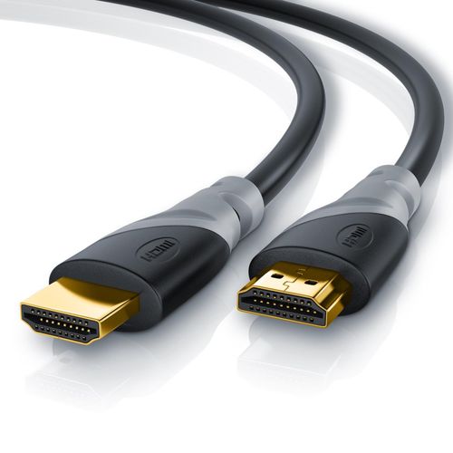 CSL HDMI-Kabel 2.0b, 4K UHD, Full HD, 3D, 3-fach geschirmt, High Speed mit Ethernet, HDMI Typ A - 12,5m