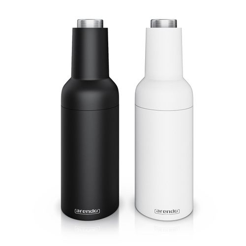 Arendo - Salz und Pfeffermühle elektrisch - 2er Set - einhändiger Betrieb - mahlt automatisch beim Kippen - Batteriebetrieben - Gewürzmühle