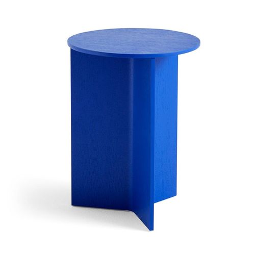 HAY - Slit Table Round High, Ø 35 x H 47 cm, vivid blue