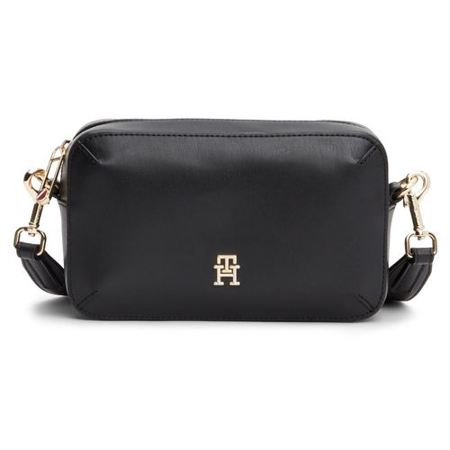 Umhängetasche TOMMY HILFIGER Gr. B/H/T: 21,5cm x 15,5cm x 7cm, schwarz Damen Taschen